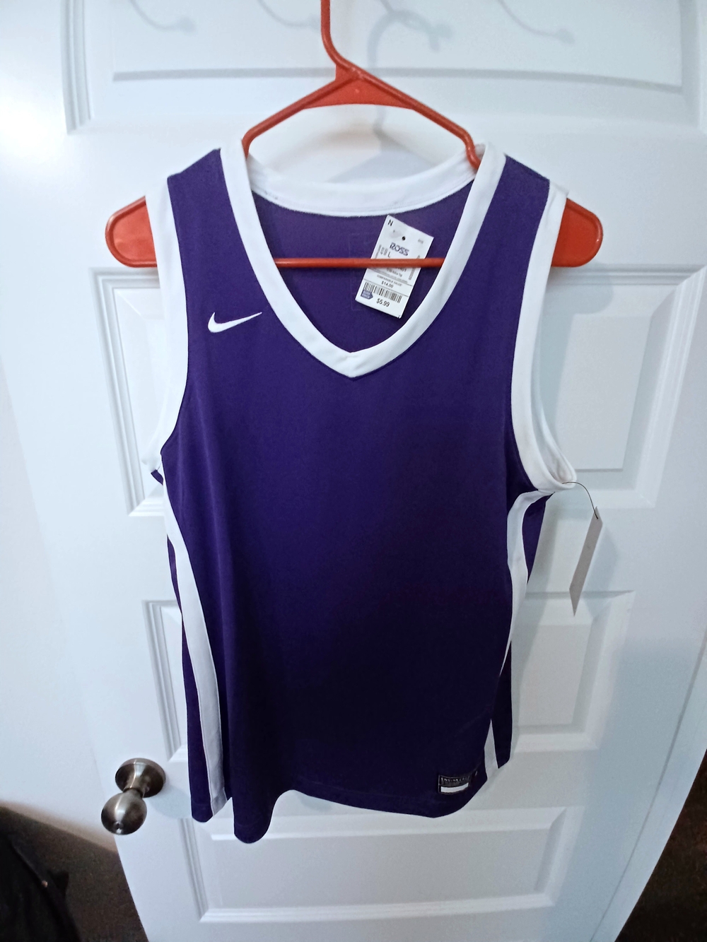 Nike Women's Purple Basketball Jersey with White Trim